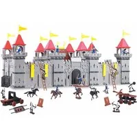 TikTakToo Spielzeug-Ritterset große Ritterburg schwarz silber, mit Ritterfiguren und Zubehör