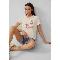 QS Kurzarmshirt T-Shirt Baumwollshirt mit Frontprint