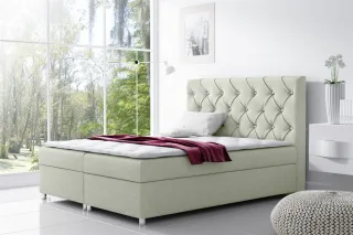 Boxspringbett Schlafzimmerbett DOLCE Polyesterstoff Beige 120x200cm