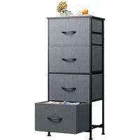 WLIVE Kommode Kommodenschrank, Sideboard mit 4/5 Schubladen, 40/120×30×98 cm, Metallrahmen, verstellbare Füße für Schlafzimmer/Flur