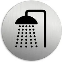OFFORM DESIGN Hinweisschild Schild Dusche Ø 75 mm Edelstahloptik selbstklebend, (1 St)