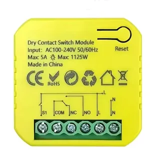 Tuya 5A Smart ZigBe WiFi Dry Contact Switch Relay App Remote Control Timing DC12/24V AC100-240V Supports Google Home Ale