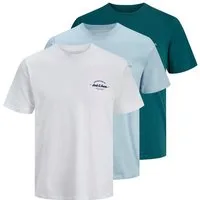 Jack & Jones T-Shirt JJBRANDON TEE SS CREW NECK 3PK MP (Packung, 3-tlg) mit kleinem Brustmotiv