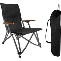 osoltus Campingstuhl Aluminium Faltsessel Faltstuhl Low Campingstuhl eloxiert Schwarz