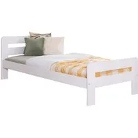 Ticaa Massivholzbett "Bert", FSC®-zertifiziert (Kiefer), Jugendbett, mit Lattenrost (90x200cm, 100x200cm, 140x200cm), ideal für das Kinder- und Jugendzimmer, Massivholz
