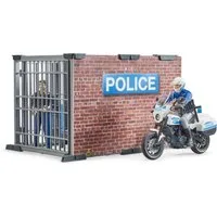 Bruder® Spielzeug-Polizei Spielfiguren Set Polizeistation Polizeimotorrad und 2 Figuren 62732