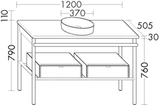 Burgbad WT+Waschtischunterschrank Mya Eiche Natur/Weiß Velvet, SFKH120F3191C0037 SFKH120F3191C0037