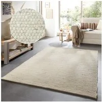 OTTO home Wollteppich Greith, Handwebteppich, rechteckig, Höhe: 12 mm, reine Wolle, meliert, handgewebt, Wendeteppich, Scandi, Wohnzimmer