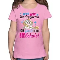 Shirtracer T-Shirt Ich glitzer jetzt in der Schule Einhorn Einschulung Mädchen