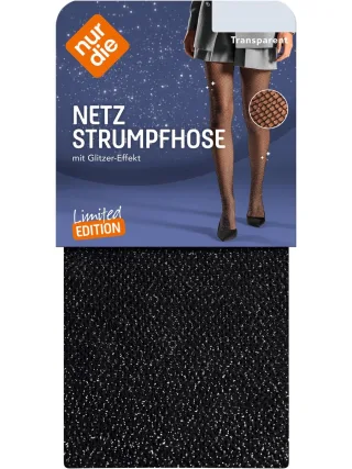 NUR DIE Damen Feinstrumpfhose Glitzer Netzstrumpfhose