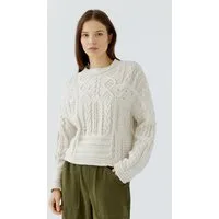 Oui Rundhalspullover Oversized geschnitten