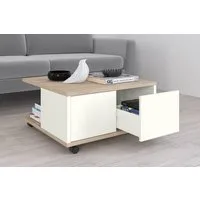 FMD Couchtisch Twin, Sofatisch mit Rollen, Push-to-open, viel Stauraum, Breite: 70 cm