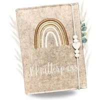 Malino Mutterpass-Hülle Mutterpass-Hülle Mutterpasshülle Beige, Schutzhülle für Mutterpass