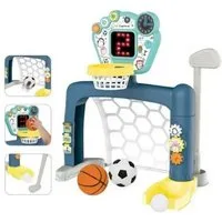 COIL Lernspielzeug Kinder-Fußballtor, Interaktives Fußballtor, Aktivitätsspiel (Multi-Sport-Aktivitätsspiel, 3 in 1, für Kinder ab 18 Monaten), Basketball, Fußball, Golf, LED, Musik