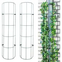 Spetebo Rankgitter 2er Set Rankgitter für Fallrohre 100 cm grün Set, 2 St., Rankgitter, Halbrundes Gitter aus Stahl