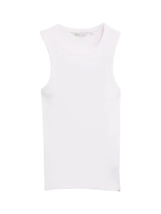 Denim Tom Tailor - Racerback Ripp Top white - Gr. - L