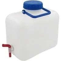 Wasserkanister 10 L, mit Bügelgriff, Wasserbehälter transparent/blau