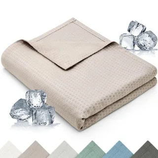 Blumtal Kühldecke, Taupe, Textil, 200x230 cm, Oeko-Tex® Standard 100, Wohntextilien, Decken, Kuscheldecken