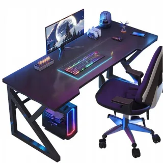 Schreibtisch,, Schwarz, Holzwerkstoff, 120x74x60 cm, Arbeitszimmer, Schreibtische, Gaming-Tische