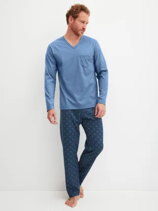 CALIDA - HERREN Pyjama coronet blue - Gr. - XL