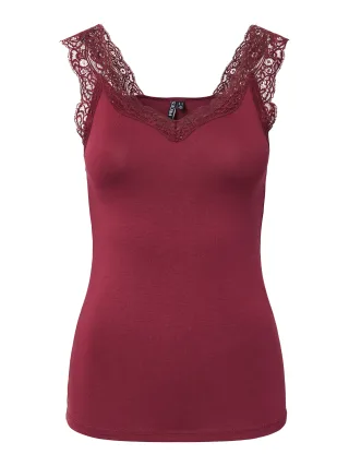 PIECES - PCBARBERA LACE TOP JRS NOOS BC Tawny Port - Gr. - L