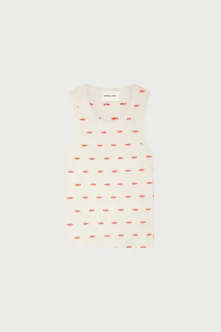 Fabienne Chapot - Tanja Jersey Tank cosy white/tangerine tango - Gr. - L
