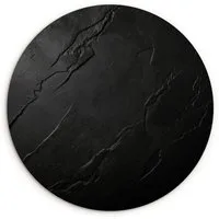 MuchoWow Gemälde Schwarz - Stein - Beton, Fotodruck (1 St), Kreis Wanddekoration, Rundes Wandbild, 30x30 cm