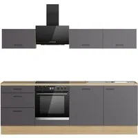 KOCHSTATION Küchenzeile KS-Sion Breite 240 cm, schnelle Montage OPTIsnap, wahlw. m.HANSEATIC-E-Geräten u.Stand Alone