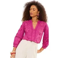 Love & Roses Langarmbluse Love & Roses Bluse mit V-Ausschnitt, Regular (1-tlg)