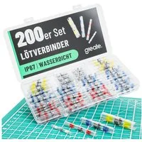 greate. Lötkabelschuh 200er Set Lötverbinder mit Schrumpfschlauch - Schrumpfverbinder, 200-tlg.