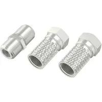 Hama SAT-Adapter Set mit 2 F-Steckern und F-Kupplung - Verlängern Sie Audio- & Video-Kabel