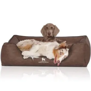 Knuffelwuff Hundebett Scottsdale aus Kunstleder braun XXXL