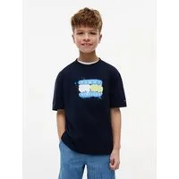 Tommy Hilfiger T-Shirt für Kinder bis 16 Jahre, Graffiti-Druck, Regular Fit