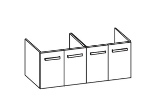 Artiqua 412 Waschtischunterschrank für Connect Air E0272, Anthrazit Glanz, 412-WU4T-I64-7065-51 412-WU4T-I64-7065-51