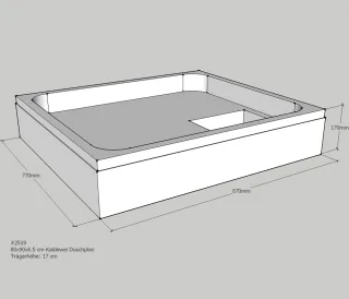 Neuesbad Wannenträger für Kaldewei Duschplan 80x90x6,5 SD21025