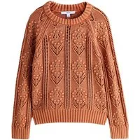 Next Strickpullover Pullover mit Blumenmuster (1-tlg)