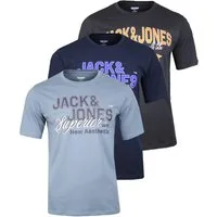 Jack & Jones Print-Shirt Jack & Jones Rundhalsshirt JJETHAN TEE SS CREW NECK 3PK MP NOOS