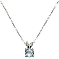 Zeeme Kette mit Anhänger Silber 925 rhodiniert 42+3cm mit Blautopas (beh)