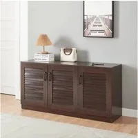 en.casa Schuhschrank »Løten« Schrank mit 6 Ablagen 125x36x62 cm Wenge