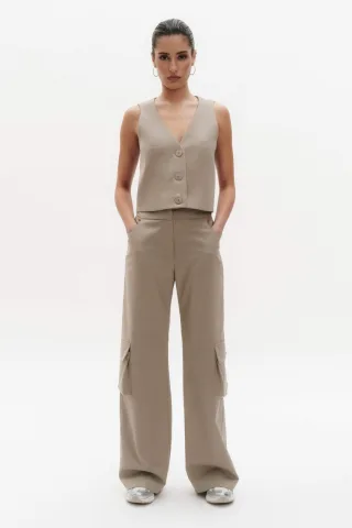 BENU Elegante Damen Taupe Hose