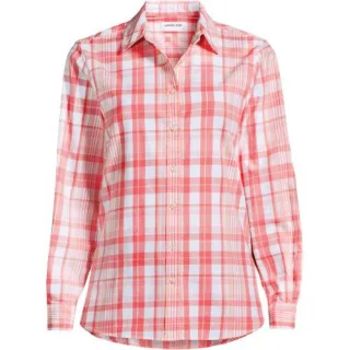 Lange leichte Flanellbluse für Damen, Damen, size: regular, Blau, by Lands' End