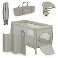 lionelo Baby-Reisebett Stefi Plus, 2in1: Babybett & Laufstall , Kompakte Größe , Luftiges Netz