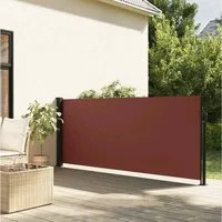 furnicato Markise Ausziehbare Seitenmarkise 140 x 500 cm in Braun, Polyester mit UV-beständiger Sichtschutz mit automatischem Einzug für den Garten