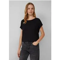 s.Oliver Kurzarmshirt T-Shirt Fließendes Jersey-Shirt mit überschnittenen Schultern