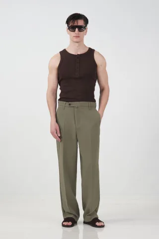 Maßgeschneiderte gerade Mid-Waist-Hosen