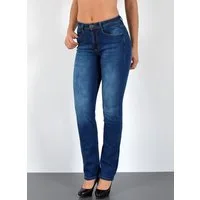 ESRA Straight-Jeans Premium Damen Straight Fit Jeans High Waist Hose bis Übergröße G5 Jeans Damen Straight Fit High Waist Damen Jeans Regular Stretch-Jeans
