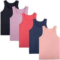 LOREZA Unterhemd 5er Set Mädchen Unterhemden - Punkte - Bunt (Set, 5-St., 5er-Pack)