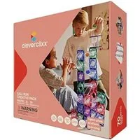 Cleverclixx Cleverclixx Kugelbahn-Kreativ-Bausatz in Pastellfarben 70 Teile Magnetspielbausteine, langlebiges Magnetspielzeug, robuste Bauweise, erweiterbar