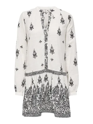 ONLY - ONLALMA L/S SHORT DRESS WVN NOOS Cloud Dancer - Gr. - L