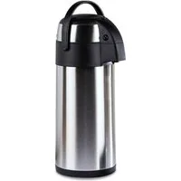 Gravidus Pump-Isolierkanne Edelstahl Airport Pumpkanne, 5 Liter- doppelwandig, auslaufsicher